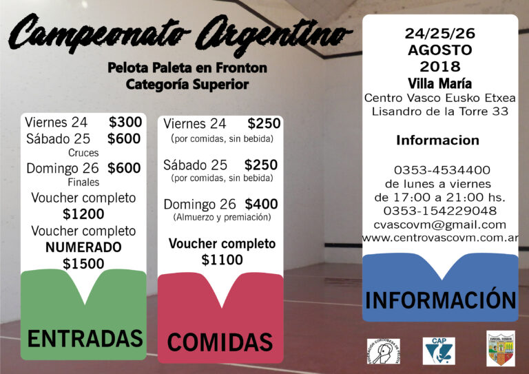 Campeonato Argentino en Fronton